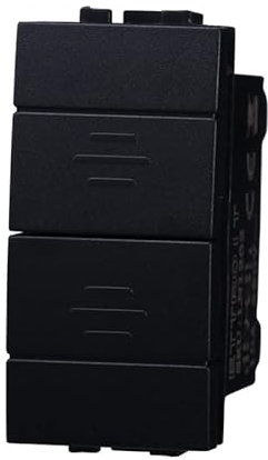 Commutatore Bipolare 10A, Pulsante Tapparelle, Compatibile Con Bticino Living Light (1 Pezzo, Nero)