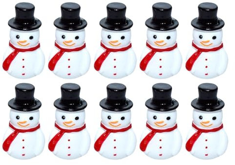 Mini Schneemann Figuren | Niedliche 10 Teile, kleine Weihnachtsfiguren, Mini Schneemann, Büroornament - Lustige Schneemannfiguren, Harz Handwerk Wobblo