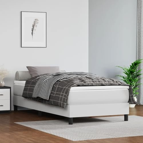 LAPOOH Fjädermadrass i fickor, vit, 80 x 200 x 20 cm, konstläder, madrass, resårmadrass, fjädermadrass