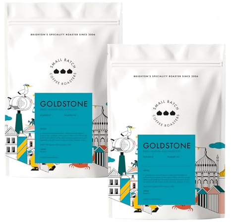 SMALL BATCH COFFEE ROASTERS Goldstone 100% Arabica Coffee Beans |Freshly Roasted Award-Winning, Specialty Grade, Hand-Roasted Espresso Blend (2x250g)