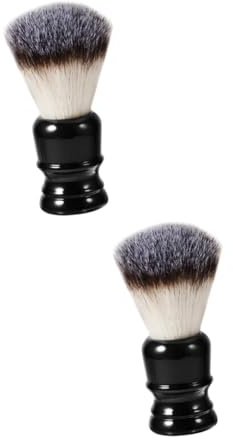 Beatifufu 2 Stück Bartbürste Für Herren Schwarzer Harzgriff Weiche Nylonborsten Für Eine Sanfte Rasur Stylingbürste Tragbares Schönheitswerkzeug Für Ihren Bart