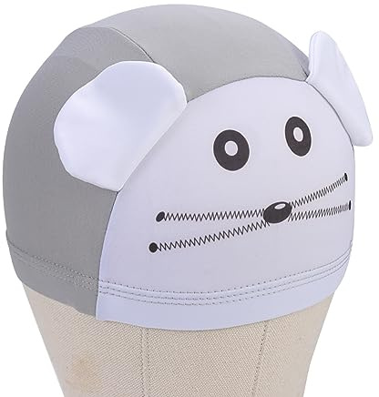 Yardwe Cartoon Animal Design Toddler Swim Hat Comfortable Nylon Cap for Kids Long Hair Swimming Equipment for Boys and Girls