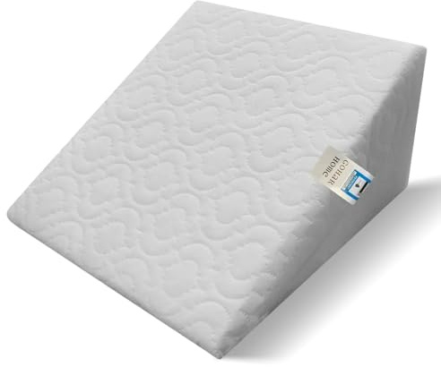 GOHAR HOME Large Orthopaedic Wedge Pillow for Adults – Acid Reflux, Maternity Pregnancy Support, Reduces Snoring, Back, Neck & Leg Pain Relief – Soft Pillow Removable Washable Quilted Zip Cover
