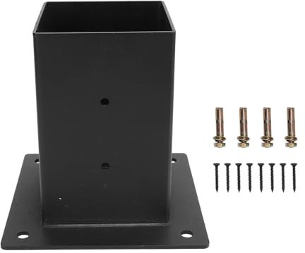Pergola Bausatz, Pergola Pfostensockel Heavy Duty Wood Post Support Kit, Rechtwinkliger Eckbeschlag Woodworks DIY Pfostenträger Bausatz für Pergola Holzpfosten Gerade (Gerade)