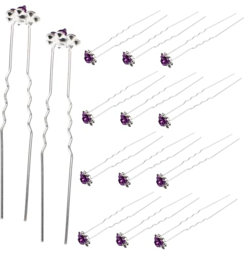 Homoyoyo 20pezzi Forcine Per Chioma Da Sposa Cristallo Rosa e Strass Trasparenti Fermagli Forma Di u Accessori Per Acconciature e Regali Per Donne