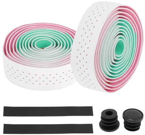BULLSPANN 1 Set Lenkerband Rutschfest Stoßdämpfend Für Fahrräder PU+EVA | Weiß, Grün, Rosa, Länge 2.14m, Breite 30mm, Für Commuter Bike