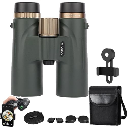 Warmax Fernglas 12x42, Wasserdicht Warmax Talon HD Fernglas Mit Entfernungsmesser & Nachtsicht, Warmax Hd Feldstecher Ferngläser Mit Bak4 Prisma Fmc Objektiv (Grün-A)