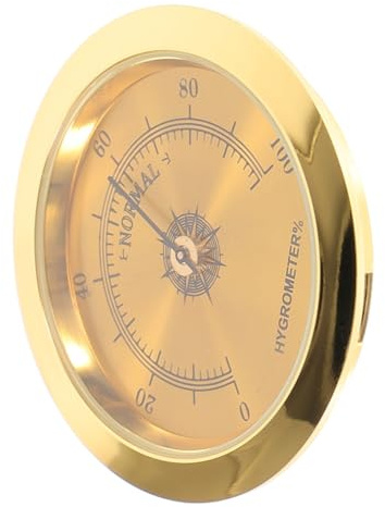 Abaodam Acoustic Instrument for Prevent Cracking Deformation Reliable and Humidity Monitor Mini Hygrometer with Metal Case Golden Colour Sturdy Guitar