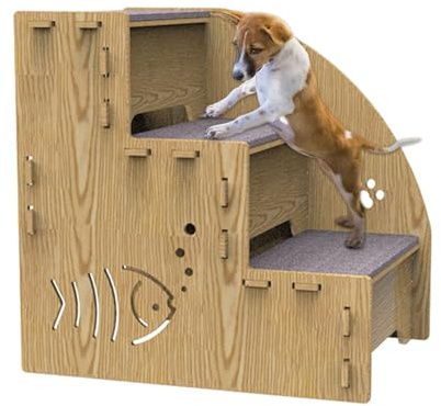 Haustierrampen-Set – 3-stufige Katzenleiter, Kletterer für Hunde, stabile und rutschfeste Innenstufen, tragbare und faltbare Konstruktion, einfache Installation