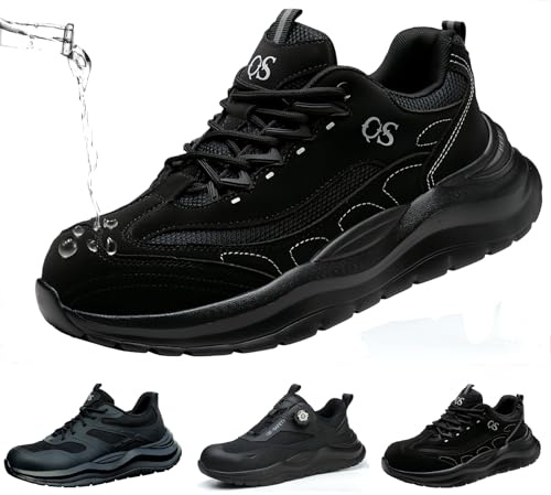 ZEPYFXIT Zapatos de Seguridad Hombre Mujer, Punta Acero Antiperforante | Impermeables, Antideslizantes, Antiperforantes, Ligeros y Transpirables, para Almacén y Logística