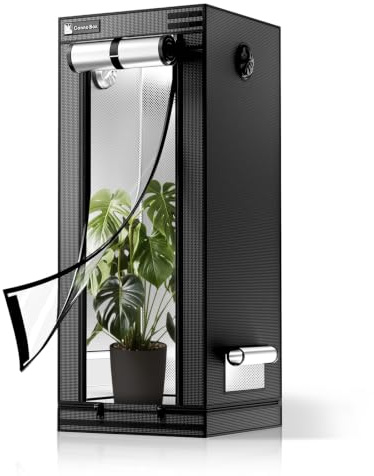 Cannobox Growzelt 60x60x160 cm Pro Indoor Growtent Transparente Schicht Design Grow Tent Pflanzenzelt mit Reflektierende Mylar 1680D Oxford Zuchtzelt für Hydrokulturen Zur Pflanzenzucht