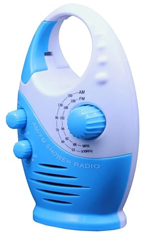 ELEOUTI Kleines Am/fm Duschradio aus Abs mit Aufhängeöse und Signal qualität 50 für Büro und Badezimmer