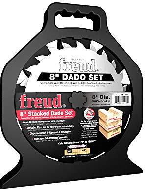 Freud Pro Dado Set with Premium Tico Hi-Density Carbide Crosscutting Blend for Maximum Performance - 8 Diameter, 12 Teeth, 5/8 Arbor, 6000 Max RPM - SD208S