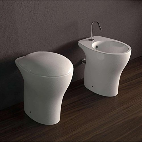 SANITARI MODERNI DOMUS FALERII MASCALZONE LIGHT A TERRA VASO BIDET E COPRIVASO SOFT CLOSE