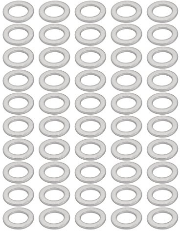 sourcing map 50Pcs Arandela Del Tapón De Vaciado De Herramienta De 12mmx20mmx2mm Aluminio Motocicleta