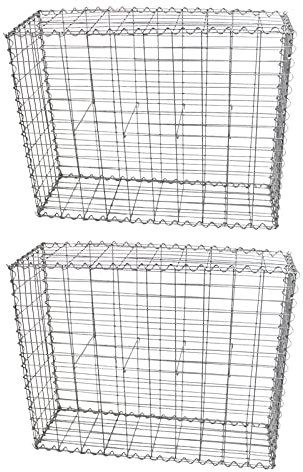 Monster Shop Gabion Baskets Cages Mesh Wire Galvanised Steel Outdoor Stone Basket Spiral Retaining Wall Planter Garden / 100 x 80 x 30cm / 2 Pack…