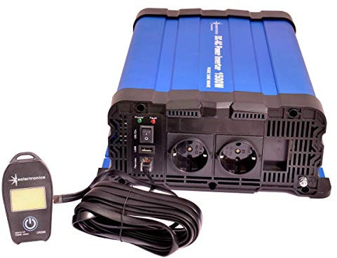 SOLARTRONICS Spannungswandler FS1500DR 12V 1500 Watt - Wechselrichter 12v auf 230v - Reiner Sinus - LiFePO4/Lithium, Blei-, Gel oder AGM-Batterie kompatibel - USB - mit Fernbedienung