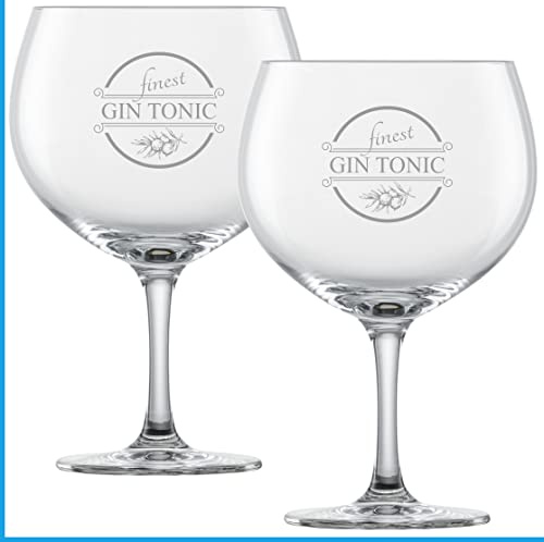 Miriquidi Finest Gin Tonic Gläser Ballongläser 2er Set Groß | 710ml Schott Glas | Spülmaschinengeeignet durch Lasergravur | Schott Bar Special Gläser 2 Stück | Ballonglas 2X