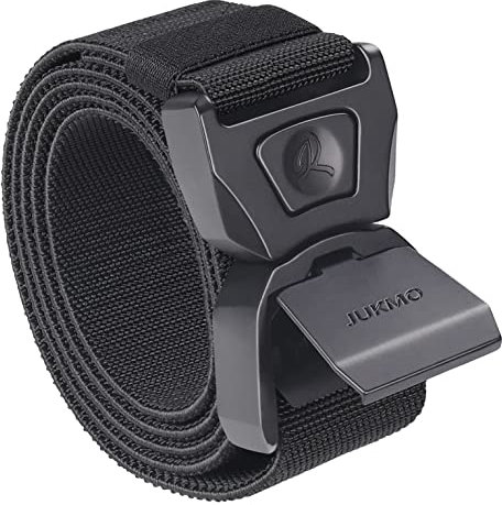 JUKMO Quick Release Tactical Belt, Military Work 1.5 Nylon Web Golf Belt with Heavy Duty Seatbelt Buckle (Black, Medium-for Waist 36-42 (Length 49))