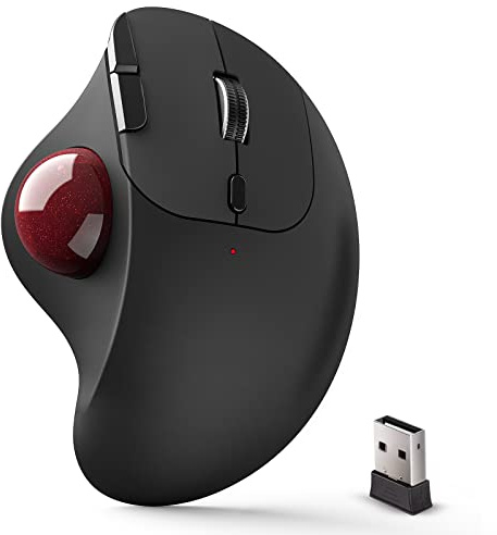 ECHTPower Trackball Mouse, Easy Thumb Control Ball Mouse, Precision and Smooth Tracking, Wireless Mouse Support 3 Device Connection(2.4G or BT), Rollerball Mouse for PC/Laptop/Mac/Windows