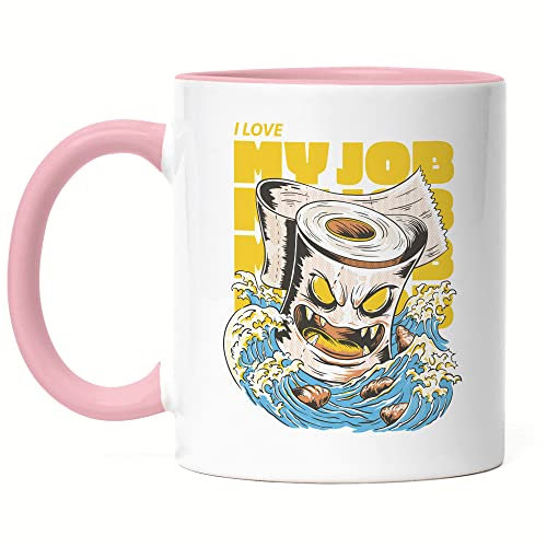 Hey!Print Klopapier Tasse Rosa Scheiße Love Job Aufgabe Toilettengang WC Toilette Toilettenpapier Toilette Business