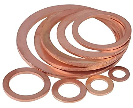 FEEIMOL Kupfer Flache Unterlegscheiben Kupferdichtringe M24x34x2.0mm (4 Stück)