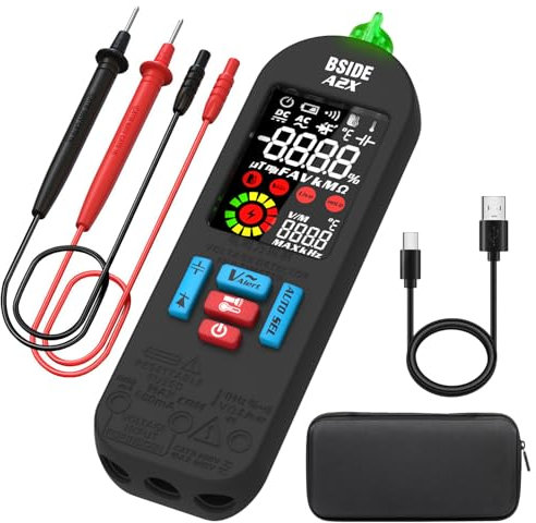 BSIDE A2X Wiederaufladbare Smart Digital Multimeter Elektrische Strom Tester Klein Mini mit Farb-LCD VFC AC Spannungsprüfer Berührungslos Kapazitätsprüfer