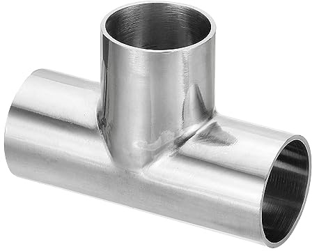 PATIKIL Pipe Fitting Equal Tee, 28mm(1.1) OD T Joint Splitter Fitting | Butt Weld Tee, Equal Welding 3 Way, Stainless Steel, Connector T Shape Pipe Splitter, for HVAC System