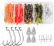 Steinn Angel-Set Texas Rig Set, 16x Gummifische, 4X Offset Haken, 4X Bullet Bleie, 3X Duo-Lock-Snap mit Köderbox für Barsch, Zander, Forelle (20 Stück)