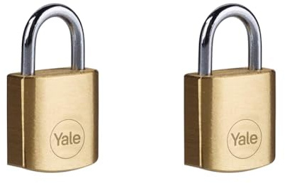Yale Y110B/30/147/1 Brass Padlock 30 mm LLS Pack of 2, Long Shackle, 30mm