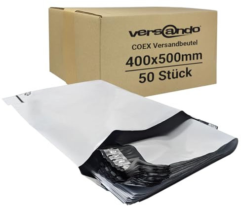 versando Folien Versandbeutel Versandtaschen blickdicht Folie Plastik selbstklebend 40 x50 cm - 50 Stück