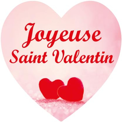 36 étiquettes cadeaux cœur 3,5 cm JOYEUSE SAINT VALENTIN autocollantes