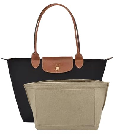 D.DUO Geldbörsen Organizer Einsatz, Geeignet für Le Pliage Taschen Organizer, Handtaschen Organizers(Beige, L)