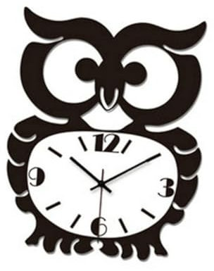 Warmhm Eulenuhr Wanduhr Acryl Leise Ohne Batterie Retro Stil Für Wohnzimmer Büro Dekorative Hängende Uhr