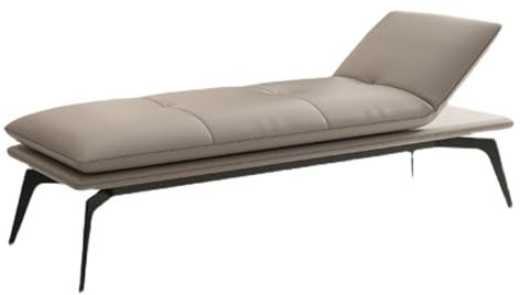 Sitzbank für Schlafzimmer Grauer bequemer Hocker mit Fußstütze, Tischbank, Esszimmerbank, Innenbank mit Metallbeinen for den Eingangsbereich im Wohnzimmer, Schlafzimmer Bettbank(160*45*41cm)
