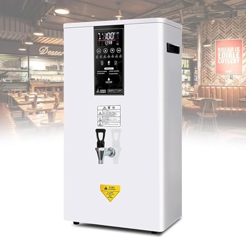 Dispensador de agua caliente, hervidor de agua comercial, dispensador de agua caliente instantáneo con filtro, hervidor de agua caliente potable de pared para oficina, pantalla táctil,White-50L/H