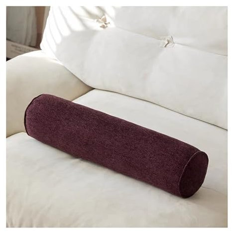 AQIGR Kissenrolle Nackenkissen Nackenrollenkissen Kissen Rolle, Unterstützung Rückenkissen Bolster Kissen für Hals, Beine, Rücken, Bett(Brown,20x100cm)