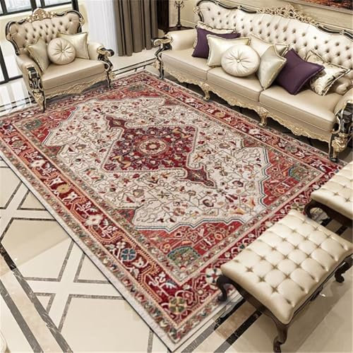 RUGMRZ Mädchen-Schlafzimmer-Dekor Tepiche Für Schlafzimmer Schlafzimmer-Rechteck-Teppich Den Innenbereich, Roter Teppich, Maschinenwaschbar, rutschfest Bettvorleger Erwachsene 100X200Cm 3Ft 3.4''X6Ft