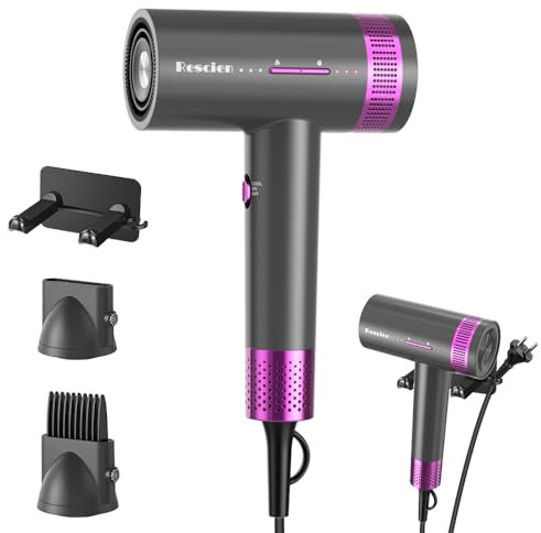 Asciugacapelli agli ioni di litio, 110.000 giri/min, motore senza spazzole, 2000 W, asciugatura rapida, 1750 milioni di ioni negativi, asciugacapelli professionale da viaggio con tasto caldo/freddo