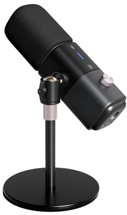 NearStream AM15X Dynamic Microphone for PC with USB/XLR, Noise Cancellation | 24-Bit/48kHz Audio, Headphone Monitoring, Mute, Gain Control and Desk Stand for Podcasting, Streaming & Gaming