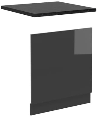 Vicco Façade R-Line, Anthracite Haute Brillance, 60cm, PT Anthracite, pour Une Combinaison Libre au Sein de systèmes de Cuisine modulaires