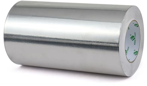 BOMEI PACK Large Ruban adhésif en aluminium - ruban métallique très résistant, résistant à la chaleur, parfait pour l'étanchéité et le colmatage, réparation des métaux (250mm*50m)