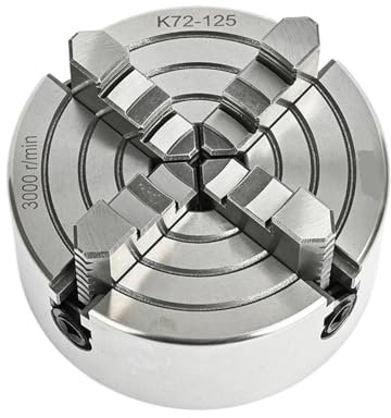 DAISHUJIE mandrin de Tour Mandrin de Tour 125 mm Mandrin indépendant à 4 Mors K72-125 avec Installation à 3 Trous à l'arrière