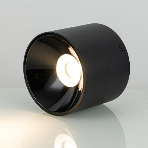 QIBANG 4.72 5CCT 12W Led Ceiling Spotlight Indoor Dimmable Cylinder Light,2700K-3000K-3500K-4000K-6000K Selectable,CRI 95+ Modern Spot Light Black 36 Angle Accent Ceiling Lighting1 Pack