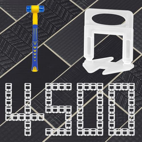 4500 clips de nivellement de carrelage 1mm (1/32”), pour la pose de carreaux en céramique et pierre naturelle – kit de nivellement DIY pour un alignement parfait (1 mm, 4500 pièces)