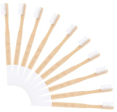 Spazzolino in Bambù Riutilizzabile 10 Pezzi, Set Bianco