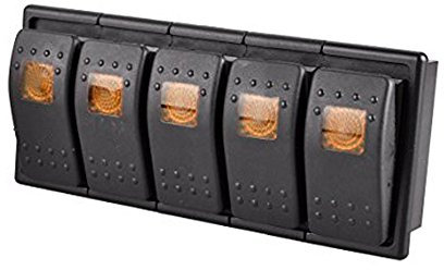 E Support 5 Pièces Interrupteur à Bascule Commutateur de Tableau 12V 20A 24V 10A Jaune LED Lumineuse Support Barre Interrupteur Bord Voiture 4 Broches
