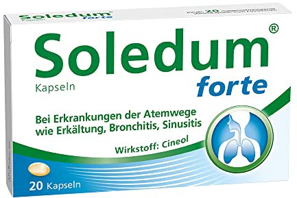 Soledum Kapseln forte |20 Kapseln| Erkältungskapseln mit Cineol bei Entzündungen der Atemwege wie Bronchitis