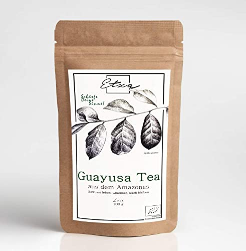 Bio Guayusa Tee aus dem Amazonas, lose 100g - Langanhaltende und fokussierende Energie - Vollgepackt mit Koffein und Antioxidantien - Perfekte Kaffeealternative - Feinschnitt