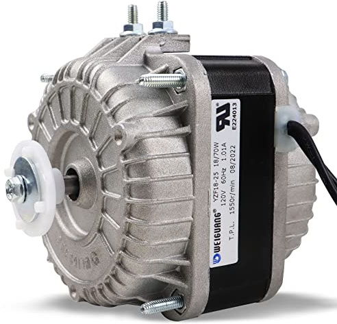 YZF18-25 Fan AC Motor 120V 18W 1.01A 60Hz Shaded Pole Condenser Motor Replace YZF10-20 YZF6-13 W0301905 for Refrigeration Equipment Radiator Evaporator Freezer, Small Ventilation Equipment 1550rpm